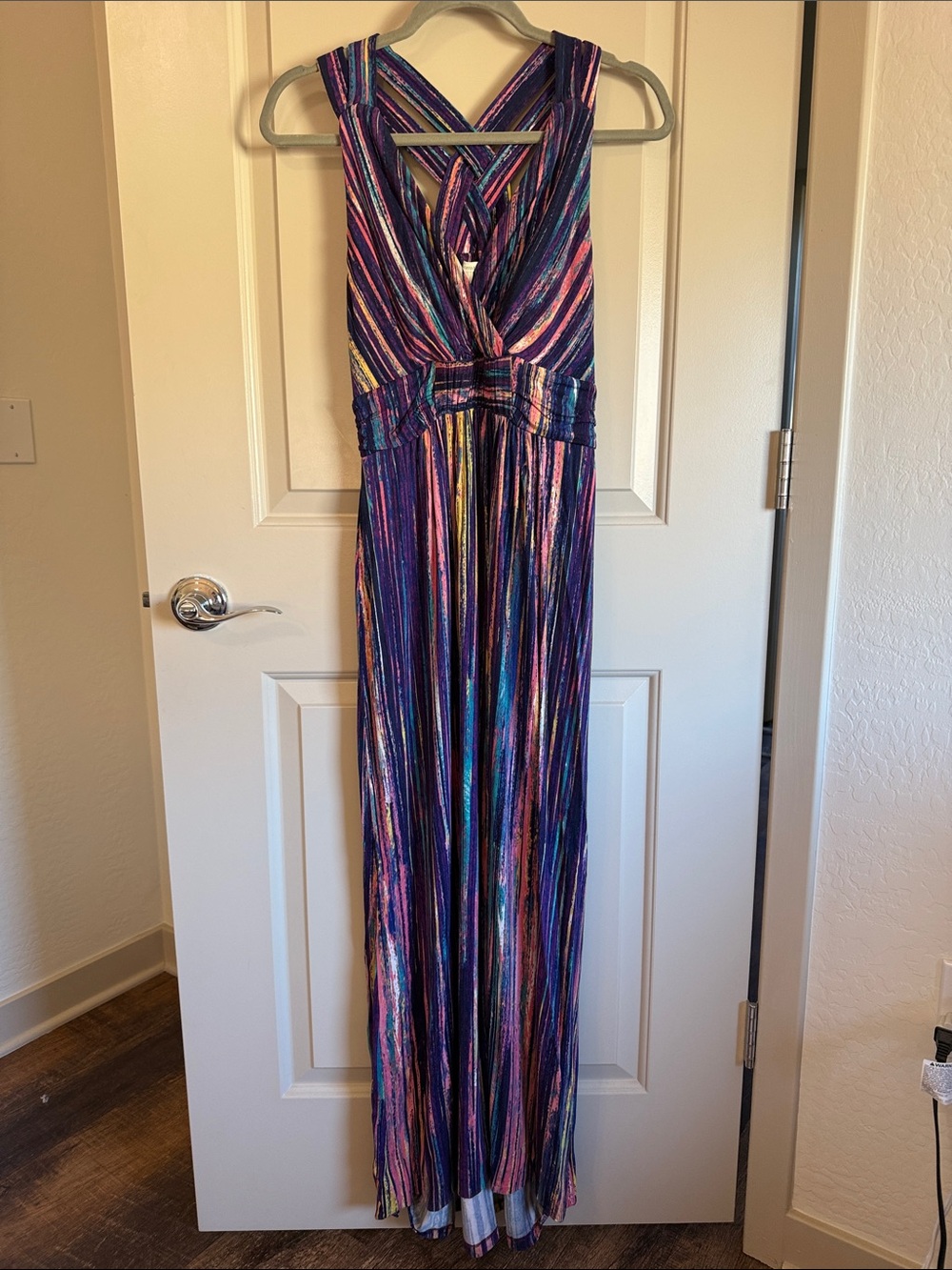 Soma cross back empire maxi dress multicolor stripe